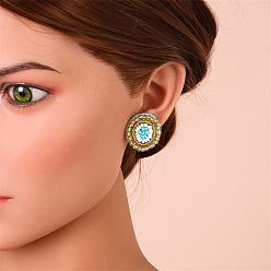 style one Eye Studs Female Handmade Rice Beads Creative Design Earrings Jewelry