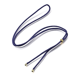 Dark Slate Blue 2.5MM Adjustable Braided Nylon Cords Necklace Making, with Golden Brass Finding, Dark Slate Blue, 27.56 inch(70cm)