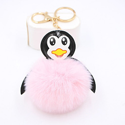Light pink Adorable Penguin Plush Keychain for Women's Car Keys and Bags