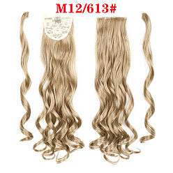 M12/613# Long Wavy Hairpiece with Magic Tape - Natural, Elegant, Ponytail Extension.