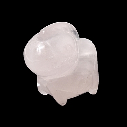 Розовый Кварц Резные бусины из натурального розового кварца, лошадь с монетой, 16.5~17x14.5~15.5x11.5 мм, отверстие : 1.5 мм