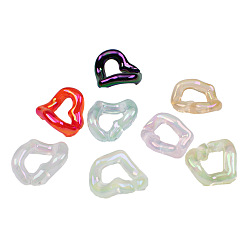 Color mixing (color random not specified) Acrylic plastic 21*19mm jelly AB magic colorful Mabei peach heart chain buckle DIY jewelry accessories