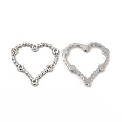 Stainless Steel Color 304 Stainless Steel Linking Ring Rhinestone Settings, Heart, Stainless Steel Color, Fit For 1.5mm Rhinestone, 21x22x1.5mm, Hole: 14x17mm