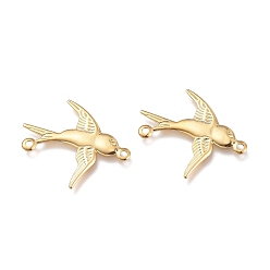 Настоящее золото 18K 201 соединительные звенья нержавеющие, глотать, золотые, 17.5x19.5x0.8 мм, отверстие : 1 мм