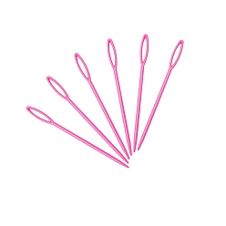 Hot Pink Plastic Yarn Knitting Needles, Big Eye Blunt Needles, Children Craft Needle, Hot Pink, 90x0.7mm