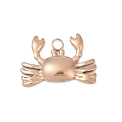 Розовое Золото Ионное покрытие (ip) 304 подвески из нержавеющей стали, крабовое очарование, розовое золото , 24.5x17x3 мм, отверстие : 2.5 мм