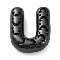 Letter U Латунные подвески, стойки покрытие, долговечный, без кадмия и без свинца, подвески с полыми буквами, Буква U, 22x18.5x7 мм, отверстие : 4.7x3 мм