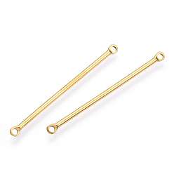 Золотой 304 подвески из нержавеющей стали, Форма бруса, золотые, 40x2.5x1.5 мм, отверстие : 1.4 мм