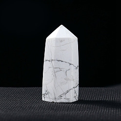 Говлит Башня из натурального говлита, украшение для дисплея, исцеляющие каменные палочки, для декора для балансировки энергии, медитации, терапии, шестиугольная призма, 40~50 мм