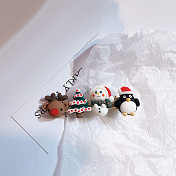 Christmas b Cute Cartoon Christmas Hairpin - Santa Claus, Reindeer, Snowman, Girl, Bangs, Hair Clip.