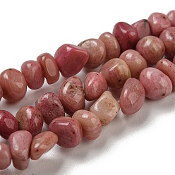 Rhodochrosite Natural Rhodochrosite Bead Strands, Tumbled Stone, Nuggets, 3~7.5x4.5~6x3~6mm, Hole: 1mm, about 61~66pcs/strand, 15.16''~15.35''(38.5~39cm)