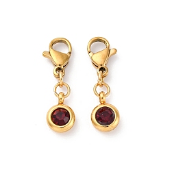 Сиамский 304 из нержавеющей стали горный хрусталь подвески, застежка когтя омара, ионное покрытие (ip), Сиам, 23 мм