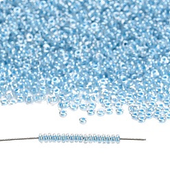 (1079) Inside Color Crystal/Baby Blue Lined Toho 11/0 полукруглые бусины, японский бисер, (1079) внутри цветной кристалл / нежно-голубой на подкладке, 11/0, 2.2x0.9 мм, отверстие : 0.8 мм, Около 1733 шт / 10 г