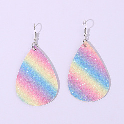 colorful Fashionable Colorful Water Drop Pendant Earrings - Geometric Ear Accessories for Women.