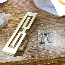 Golden Zinc Alloy Bar Cabinet Door Knobs, Kitchen Drawer Pulls Cabinet Handles, with Iron Screws, for Dresser Drawers, Golden, 103x20x25mm