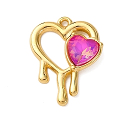 Камелия 304 подвески из нержавеющей стали, сердце, cmолой, вакуумное покрытие pvd, реальный 18 k позолоченный, камелия, 25.5x20x5 мм, отверстие : 1.8 мм