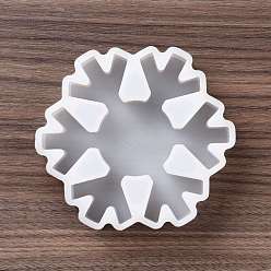 White Snowflake Shaped Candle Food Grade Silicone Molds, for Scented Candle Making, Christmas Theme, White, 10.6x10.7x2.7cm