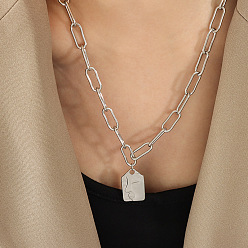 P773-Steel Color Single Layer Necklace Collier de perles d'eau douce à pendentif irrégulier en couches pour femmes, bijoux à la mode en acier titane