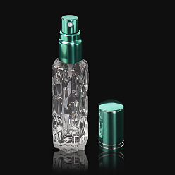 Green Mini Refillable Glass Spray Empty Bottles, with Aluminum Fine Mist Sprayer & Dust Cap, for Perfume, Essential Oil, Green, 2.3x2.3x9.3cm, Capacity: 10ml(0.34fl. oz)