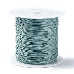 Cadet Blue Nylon Chinese Knot Cord, Nylon Jewelry Cord for Jewelry Making, Cadet Blue, 0.4mm, about 28~30m/roll