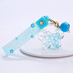 22.Flower-Blue Cute Cartoon 5-Star Oil Keychain Candy Ocean Keyring Creative Flower Camera Pendant