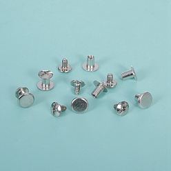 Platinum Iron Jewelry Box Drawer Handles, Cabinet Knobs, Nipple Stud Rivets for Phone Case DIY, Platinum, 8.5x8mm