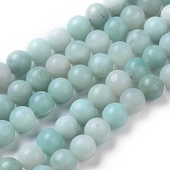 Amazonite Round Natural Amazonite Bead Strands, 8mm, Hole: 1mm, about 46pcs/strand, 16 inch