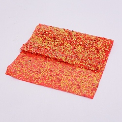 Orange Red Glitter Hotfix Rhinestone, Hot Melt Adhesive on the Back, Costume Accessories, Rectangle, Brown, 40x24x0.2cm