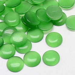 Vert Mer Moyen Cabochons oeil de chat, demi-tour, vert de mer moyen, 8x3mm