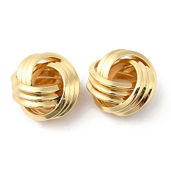 Real 18K Gold Plated Brass European Beads, Large Hole Beads, Knot, Real 18K Gold Plated, 12.5x7.5mm, Hole: 5mm