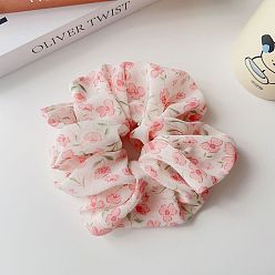 Pink Vintage Floral Hair Tie for Girls, Boho Headband with Delicate Print and Lightweight Fabric
