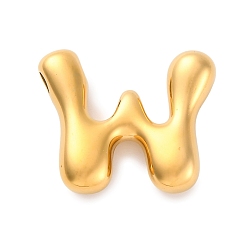 Letter W 304 подвески из нержавеющей стали, буквенное очарование, ионное покрытие (ip), реальный 18 k позолоченный, Буква W, 21x25.5x6 мм, отверстие : 3.5x2.2 мм