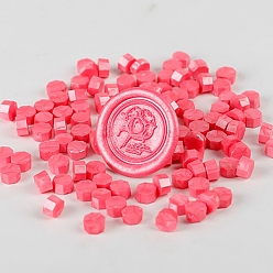 Hot Pink Sealing Wax Particles, for Retro Seal Stamp, Octagon, Hot Pink, Package Bag Size: 114x67mm, about 100pcs/bag