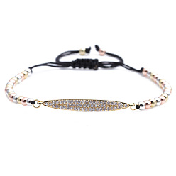 Mixed color bead chain in gold Zircon Inlaid Chain Bracelet - European and American Style Fashion Accessories.
