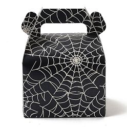 Spider Halloween Theme Paper Cupcakes Boxes, Portable Gift Boxes, for Wedding Candy Boxes, Rectangle, Spider Pattern, Fold: 8.5x11.5x15cm, Unfold: 42.5x22.5x0.03cm