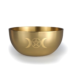 Луна Латунное украшение для чаши для подношений, для ритуала алтарной церемонии используйте украшение, золотые, пентаграмма тройная луна, 80x35 мм
