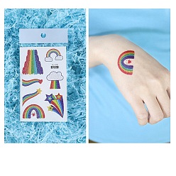 Cloud Pride Rainbow Flag Removable Temporary Tattoos Paper Stickers, Cloud, 12x7.5cm