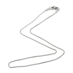 Stainless Steel Color 304 Stainless Steel Box Chain Necklaces, with Lobster Claw Clasps, Stainless Steel Color, 15.86 inch(40.3cm), 1.5mm