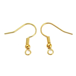 Golden Jewelry Findings, Iron Earring Hooks, with Horizontal Loop, Nickel Free, Golden, 19~21x18~20mm, Pin: 0.65mm, 22 Gauge