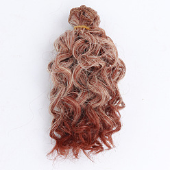 Brown High Temperature Fiber Long Instant Noodle Curly Hairstyle Doll Wig Hair, for DIY Girl BJD Makings Accessoriess, Brown, 150mm