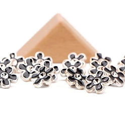 Flower Resin Shank Buttons, Enamel Shank Buttons for DIY Sewing Crafts, Flower, 10~20mm