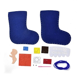 Human Kits de chaussettes de Noël en tissu non tissé bricolage, y compris le tissu, aiguille, cordon, humaine