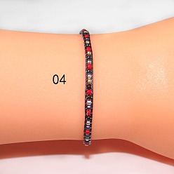 (52) Непрозрачная лаванда Браслет дружбы ручной работы в богемном стиле из бисера с плетением из рисового жемчуга своими руками - 15 слов или меньше, разноцветные