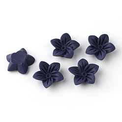 Midnight Blue Resin Cabochons, Flower, Midnight Blue, 20.5x20.5x6.5mm