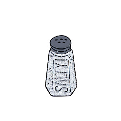 Bottle Halloween Word Salty Enamel Pin, Electrophoresis Black Alloy Brooch for Backpack Clothes, Bottle Pattern, 30x15mm