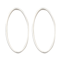 Серебро Латунные соединительные колечки, без кадмия и без свинца, долговечный, овальные, серебряные, 20x10x1 мм, внутренний диаметр: 19x9 мм