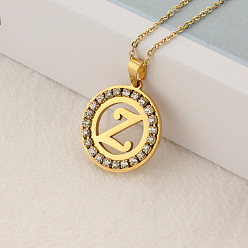 Letter Z Crystal Rhinestone Initial Letter Pendant Necklace with Cable Chains, Stainless Steel Jewelry for Women, Golden, Letter.Z, 15.75 inch(40cm)