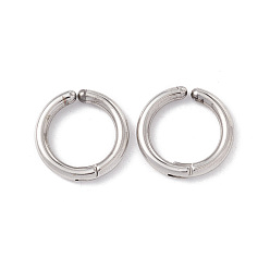 Stainless Steel Color Non-Tarnish 304 Stainless Steel Clip-om Earring, Round, Stainless Steel Color, 17x2.5mm