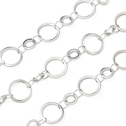 Нержавеющая Сталь Цвет 304 кольцевые цепи из нержавеющей стали, пайки, с катушкой, цвет нержавеющей стали, 6~10x1 мм