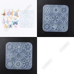 Mixed Shapes 3 шт. 3 стили «сделай сам», силиконовые формы для подвесок, формы для литья смолы, прозрачные, разнообразные, 137~147x120~144x4.5 мм, отверстие : 1.6 мм, внутренний диаметр: 22~52x14~56 мм, 1 шт / стиль